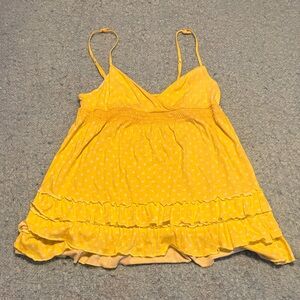 Sunny Yellow Polka Dot Ruffle Top